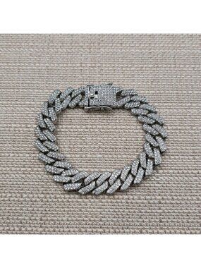 8 Inch Hip Hop Iced Out Miami Cuban Chain Bracelet A7728